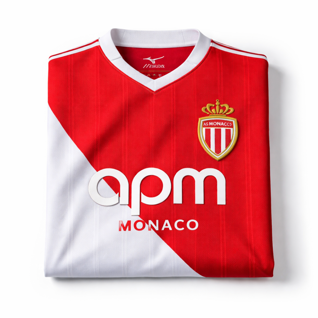 AS Monaco 25/26 Home Jersey – Principality Diagonal Edition