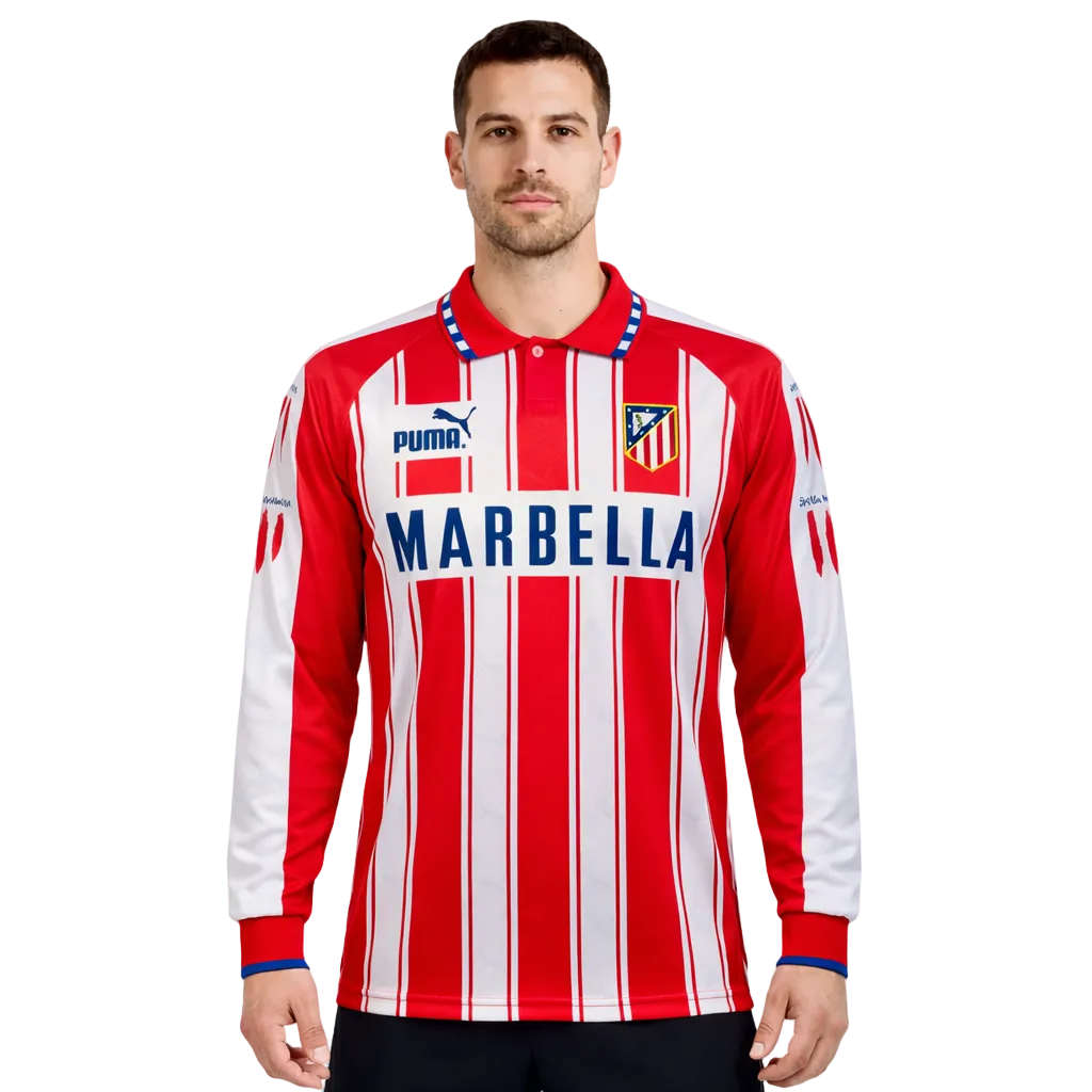 Atletico Madrid 1994/95 Home Long Sleeve Retro Jersey - 90s Glory Edition