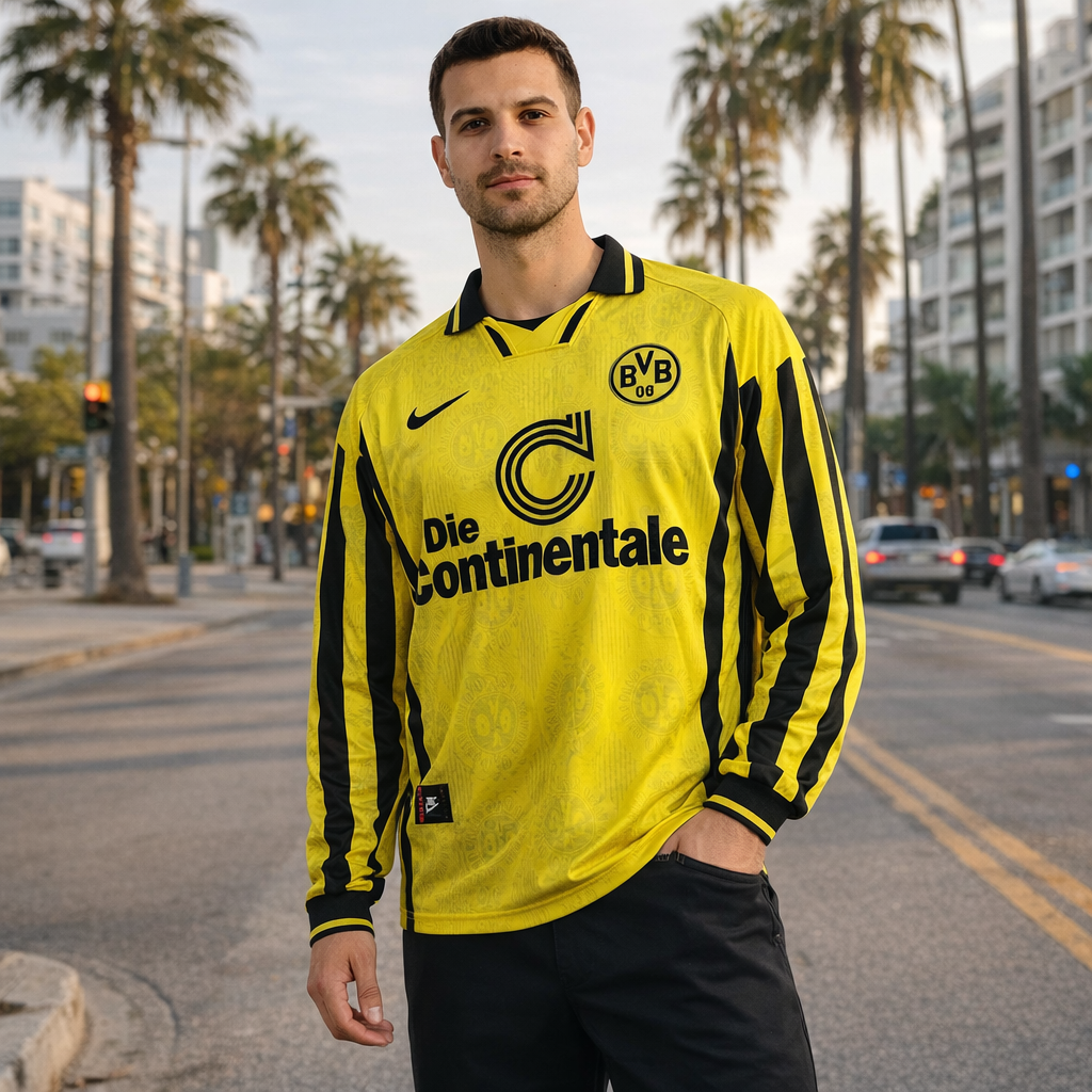 Dortmund 1996/97 Home Long Sleeve Retro Jersey – Champions Edition