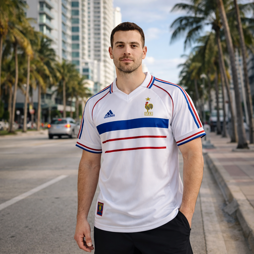 France 1998 Away Retro Jersey – Les Bleus Triumph Edition