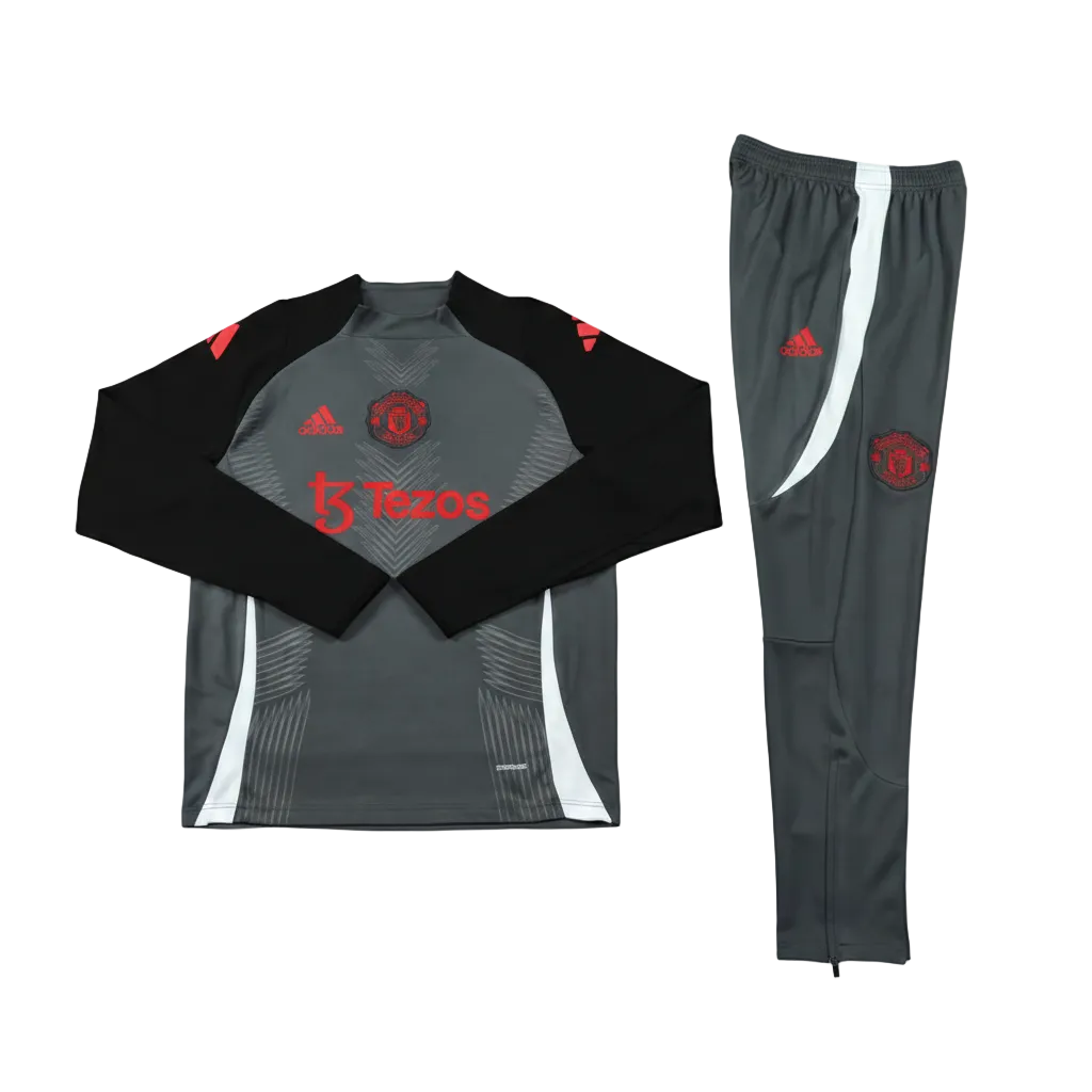 Manchester United Official 2025/26 Training Tracksuit - "Red Devil Grey" Edition