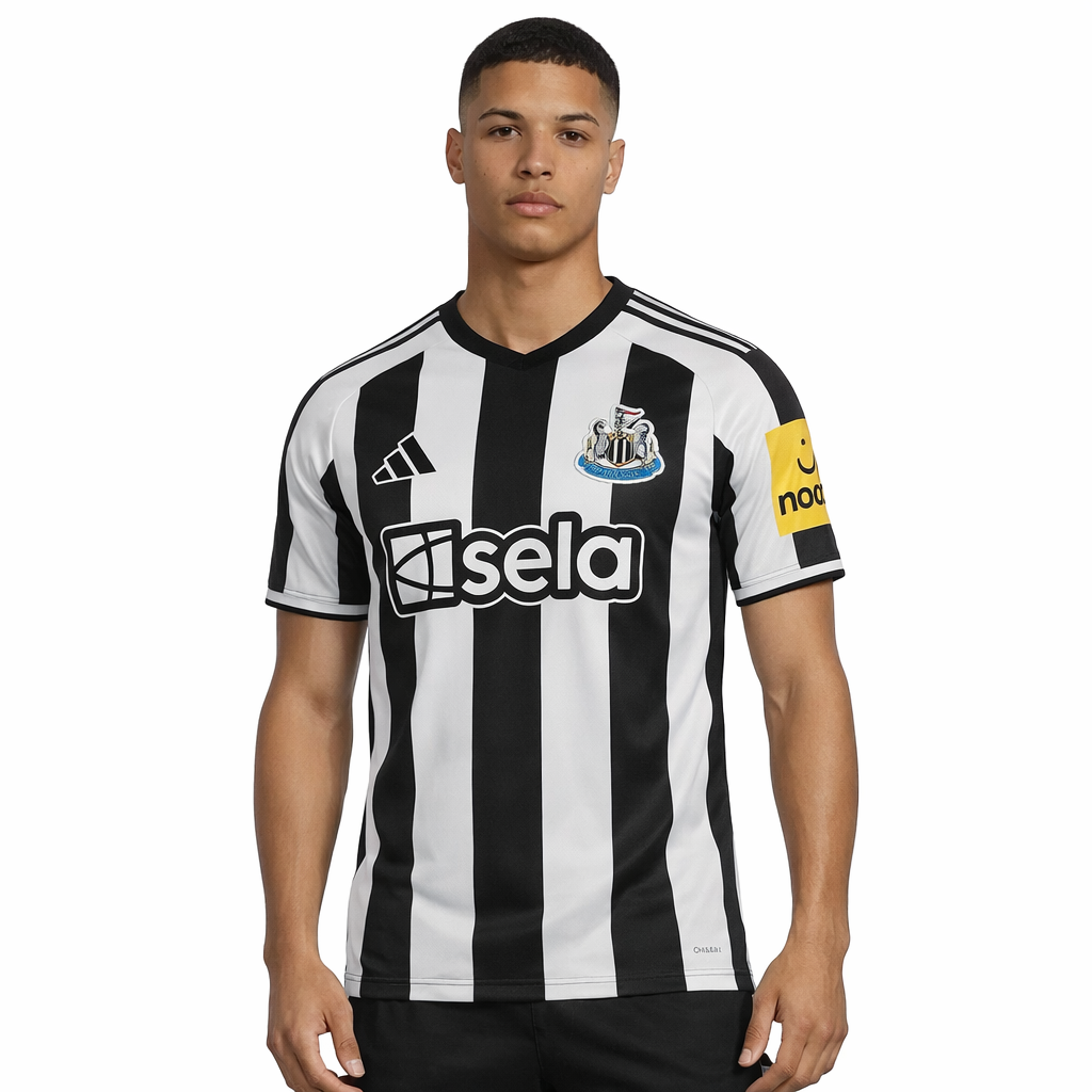 Newcastle United adidas 2025/26 Home Patch Jersey - Black/White