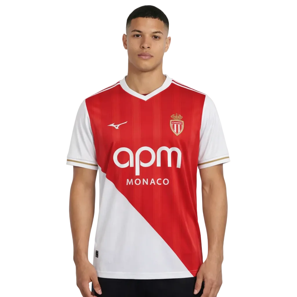 AS Monaco 25/26 Home Jersey – Principality Diagonal Edition