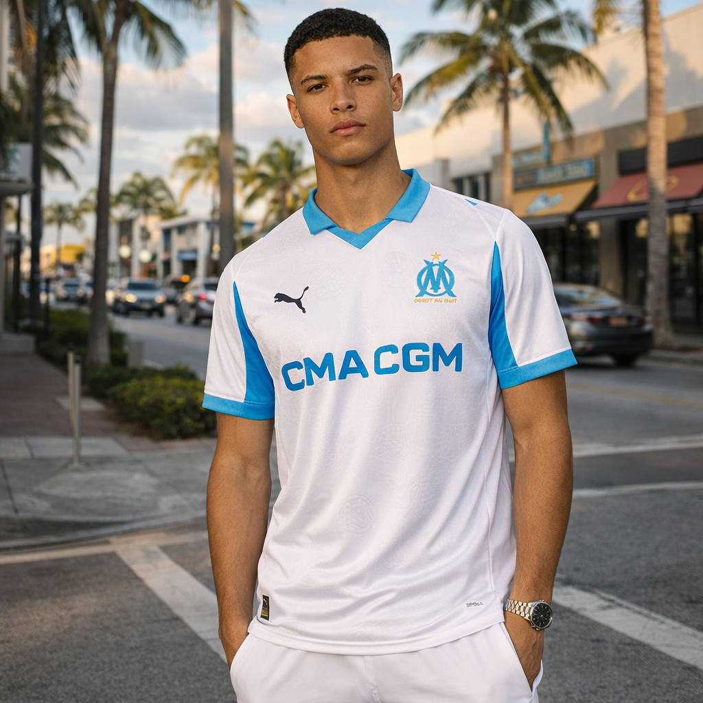 Olympique de Marseille 25/26 Home Jersey – “Mediterranean Crest” Edition