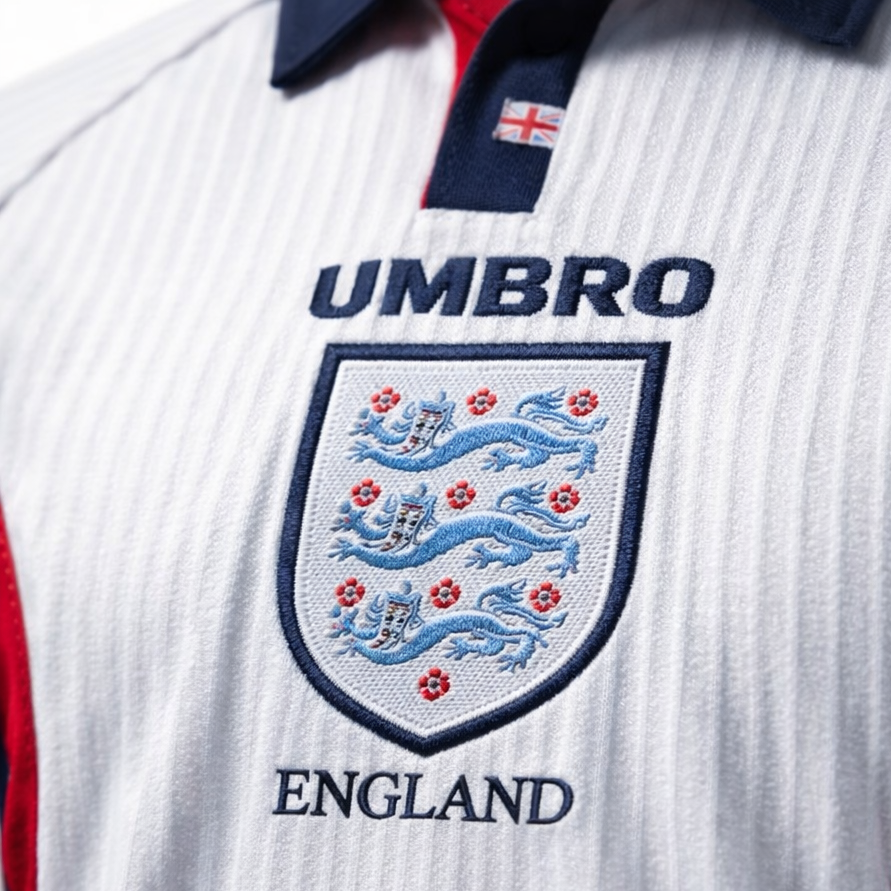 England 1998 Home Long Sleeve Retro Jersey – Three Lions Legacy Edition