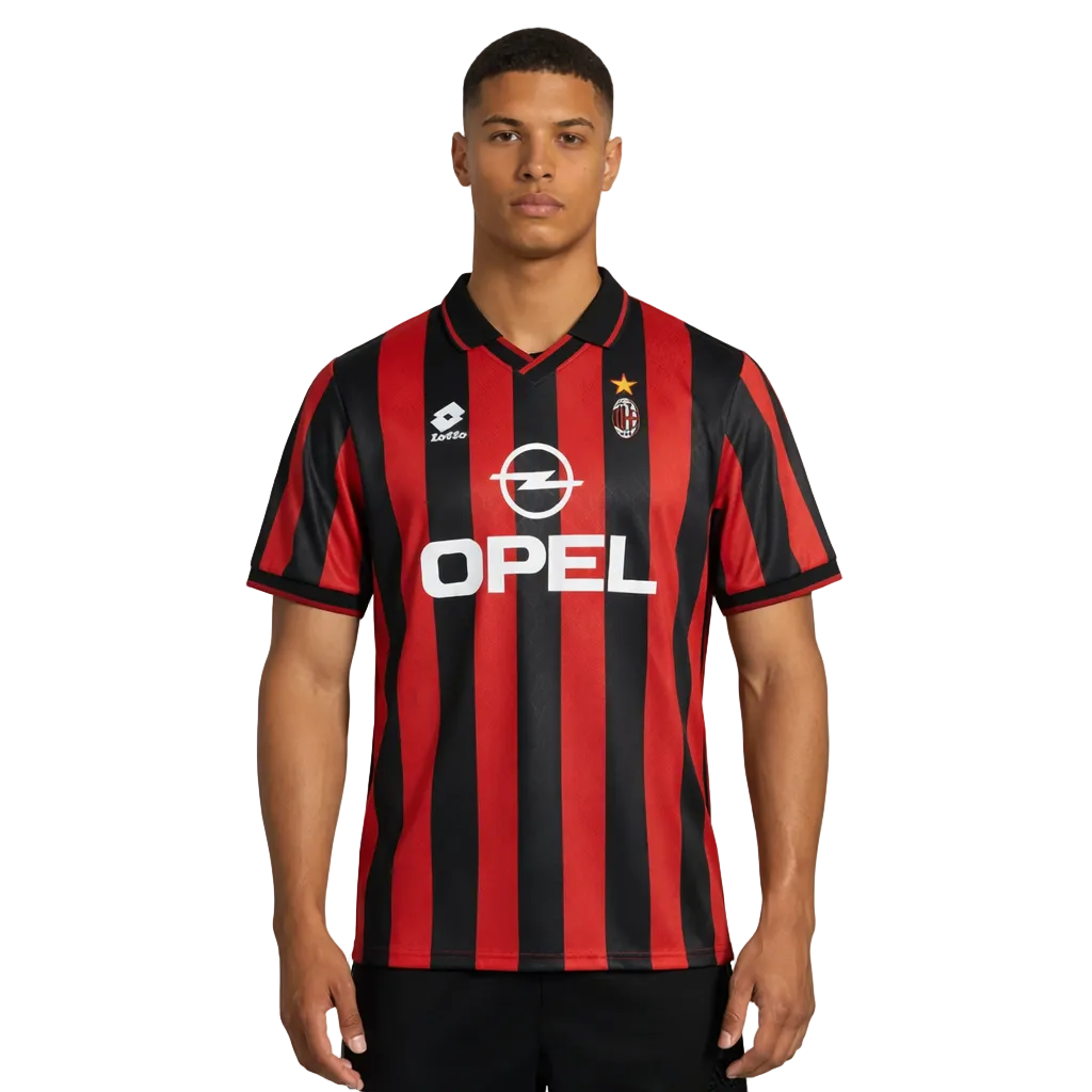 AC Milan 1995/96 Home Retro Jersey – Rossoneri Dominance Edition