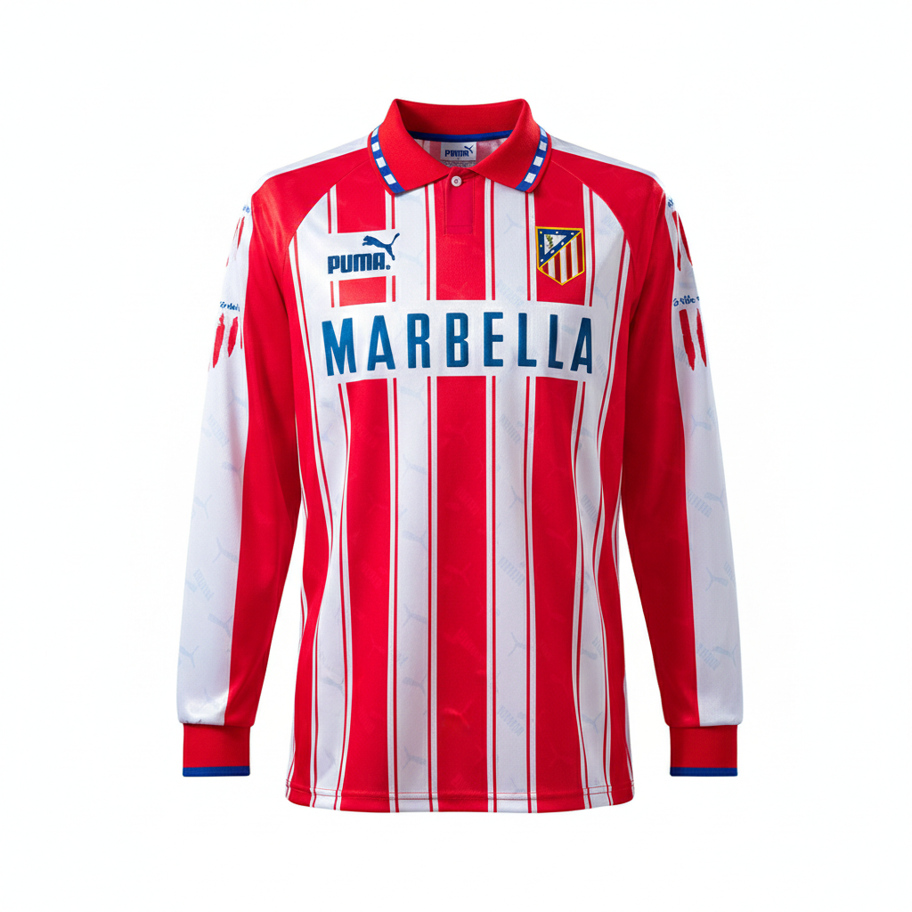 Atletico Madrid 1994/95 Home Long Sleeve Retro Jersey - 90s Glory Edition