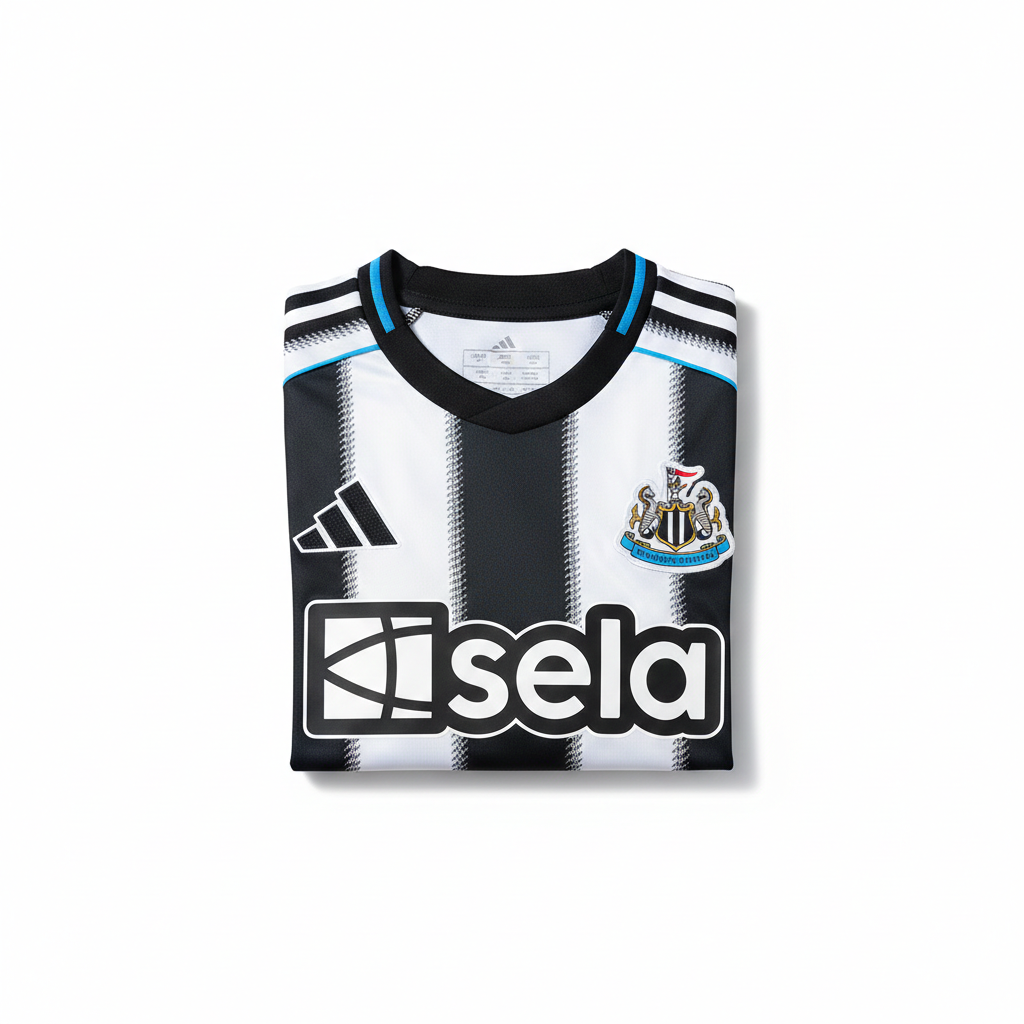 Newcastle United adidas 2025/26 Home Patch Jersey - Black/White