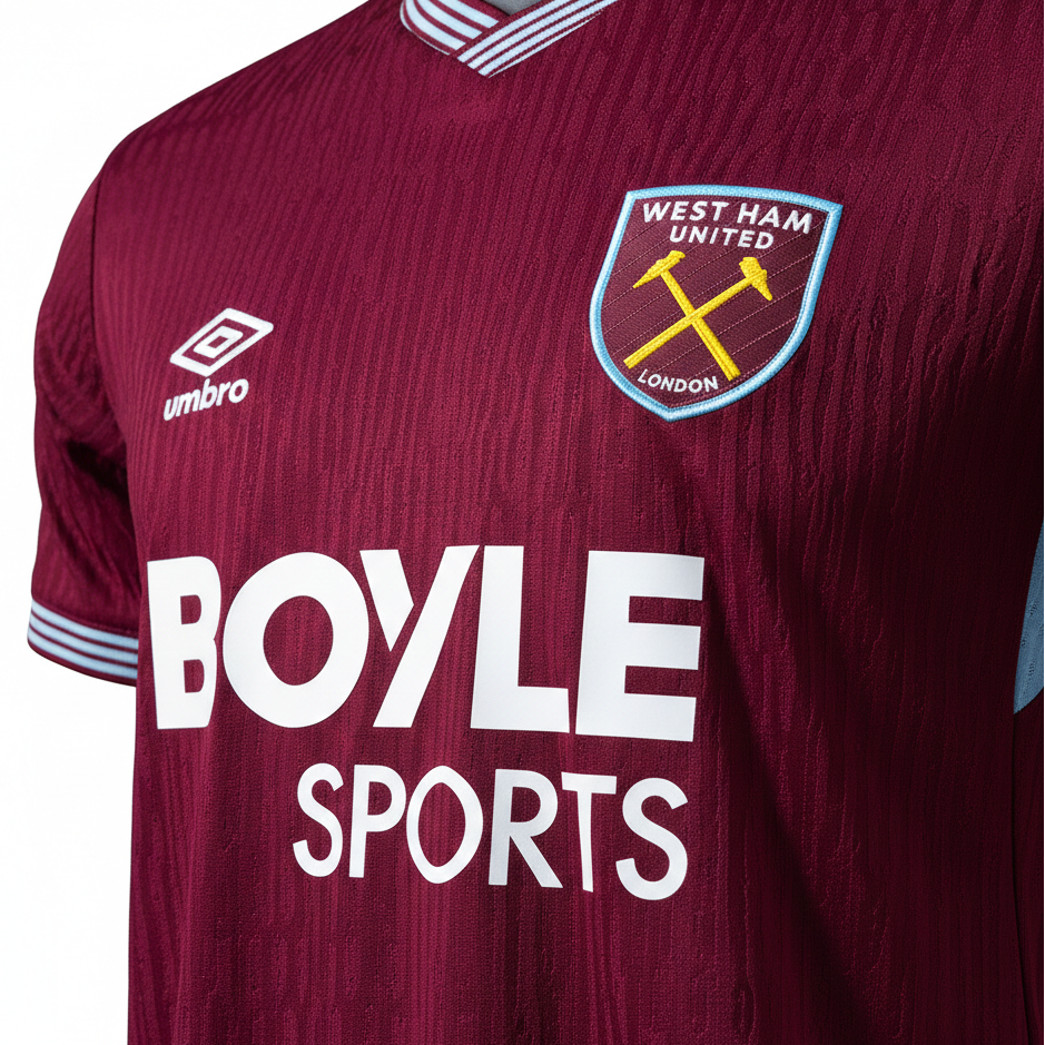 West Ham United Umbro 2025/26 Home Jersey – Claret