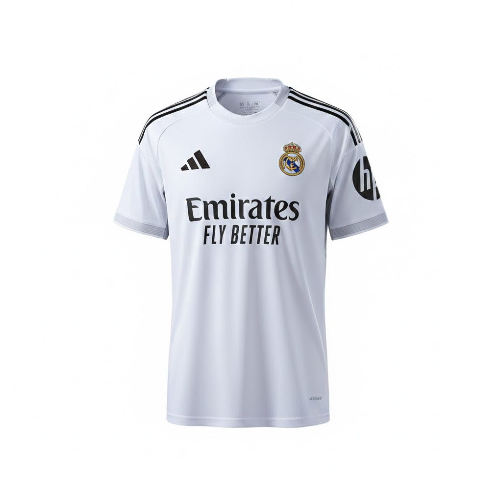 Real Madrid CF Official 2025/26 Home Fan Jersey - White & Gold Edition