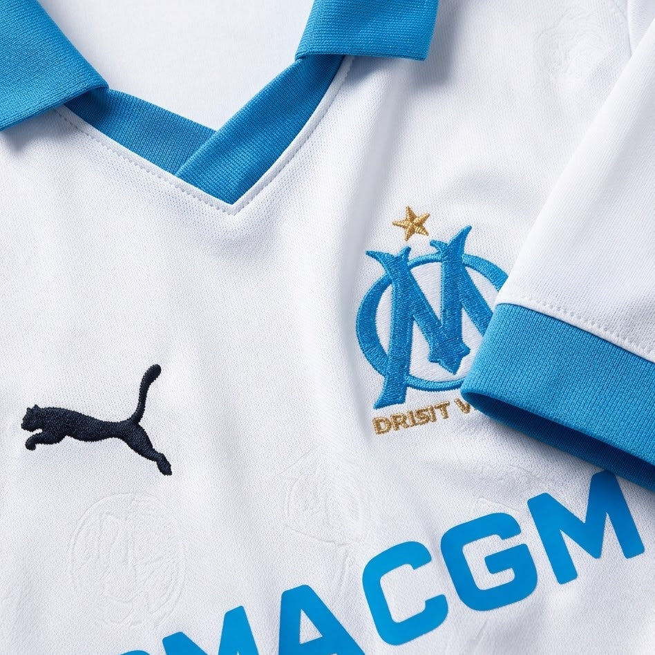 Olympique de Marseille 25/26 Home Jersey – “Mediterranean Crest” Edition